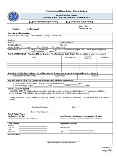 Professional Regulation Commission APPLICATION FOR .